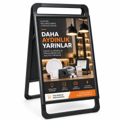 Yeni nesil A Pano Kaldırım ve Reklam Panosu(Siyah)