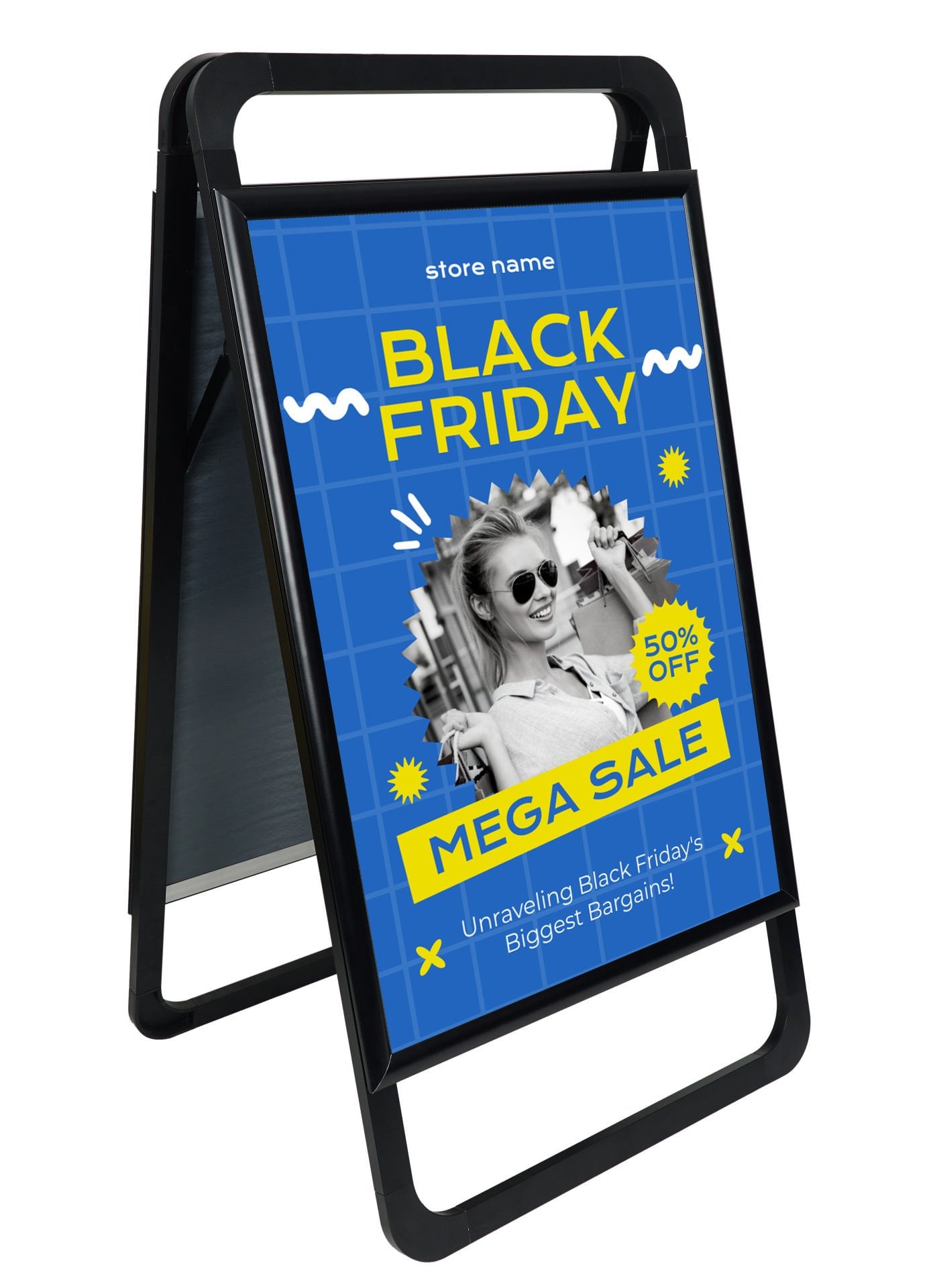 Yeni nesil A Pano Kaldırım ve Reklam Panosu(Siyah)