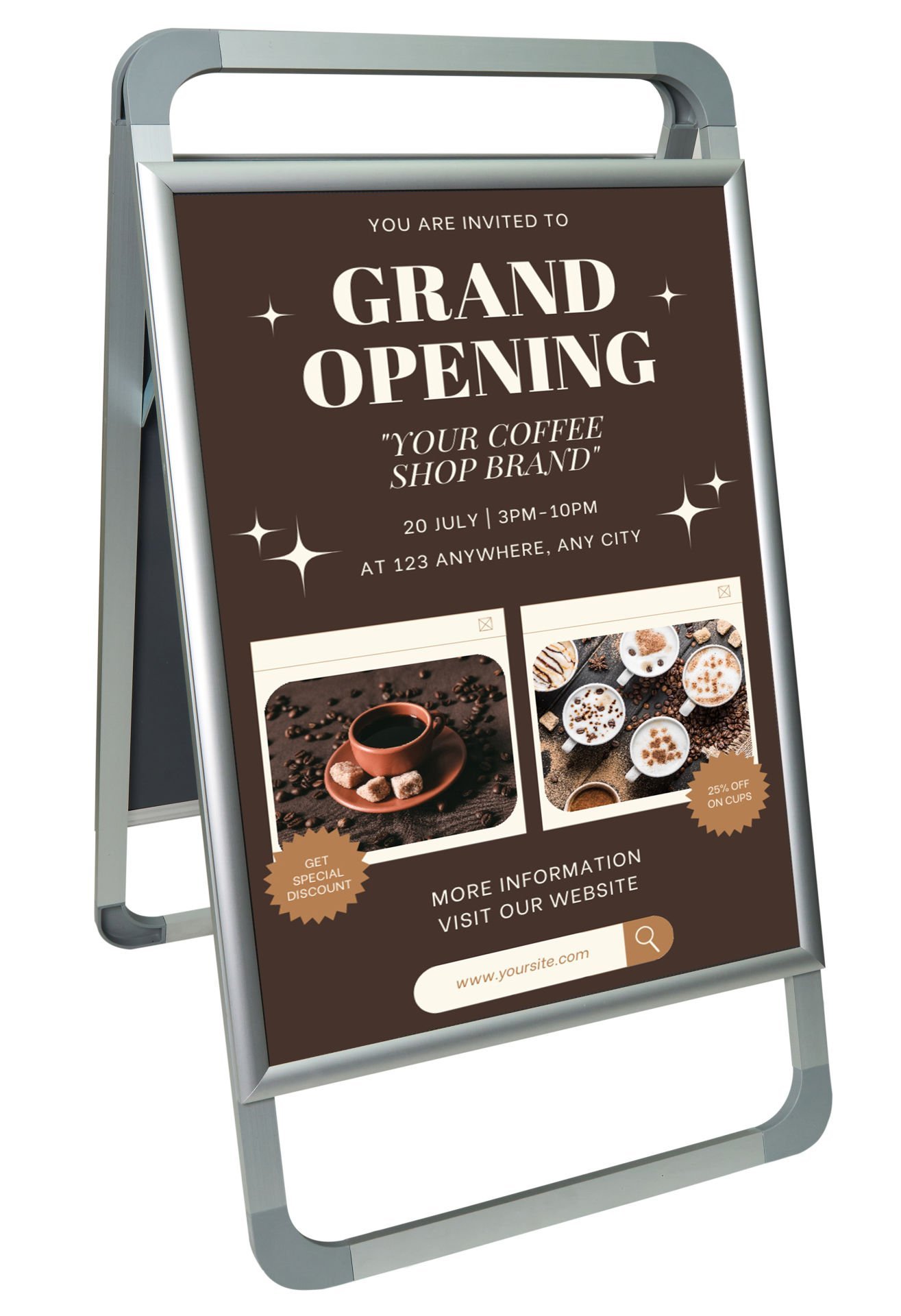 Yeni nesil A Pano Kaldırım ve Reklam Panosu(Gri)