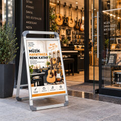 Yeni nesil A Pano Kaldırım ve Reklam Panosu(Gri)