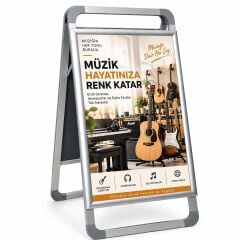 Yeni nesil A Pano Kaldırım ve Reklam Panosu(Gri)