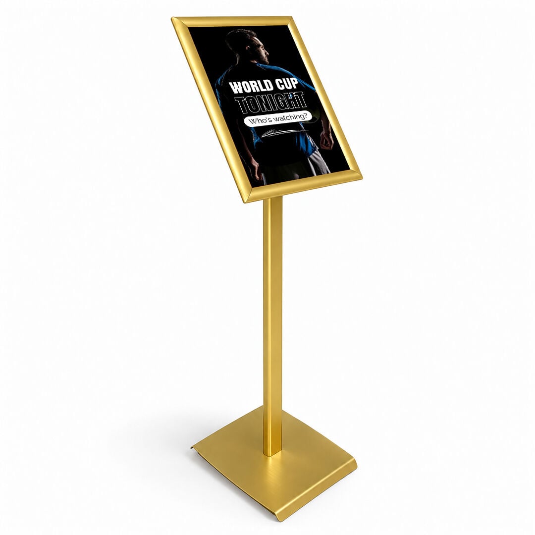 Gold Renk Menü Panosu Tek Ayaklı Yönlendirme ve Reklam Panosu
