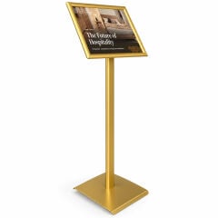 Gold Renk Menü Panosu Tek Ayaklı Yönlendirme ve Reklam Panosu