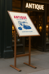 Kahverengi Çift T Ayaklı Menü ve Reklam Panosu (Dikey)