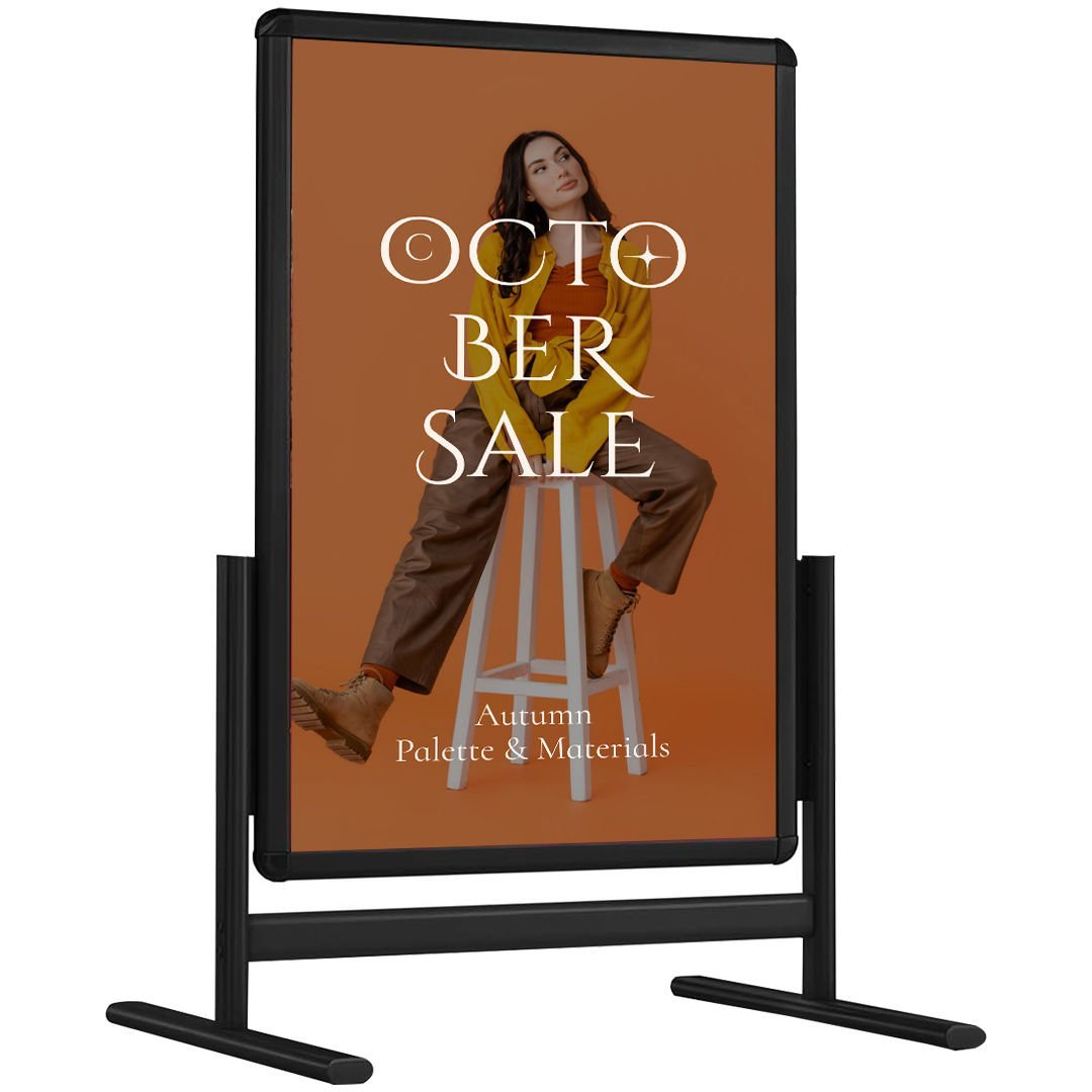 Maki Pano Siyah Çift Taraflı Alüminyum Reklam ve Kaldırım Panosu & Tabelası