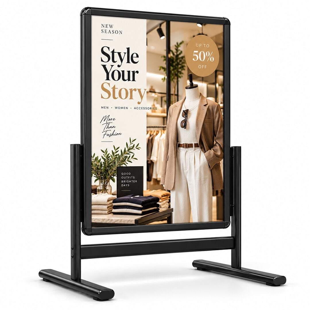 Maki Pano Siyah Çift Taraflı Alüminyum Reklam ve Kaldırım Panosu & Tabelası