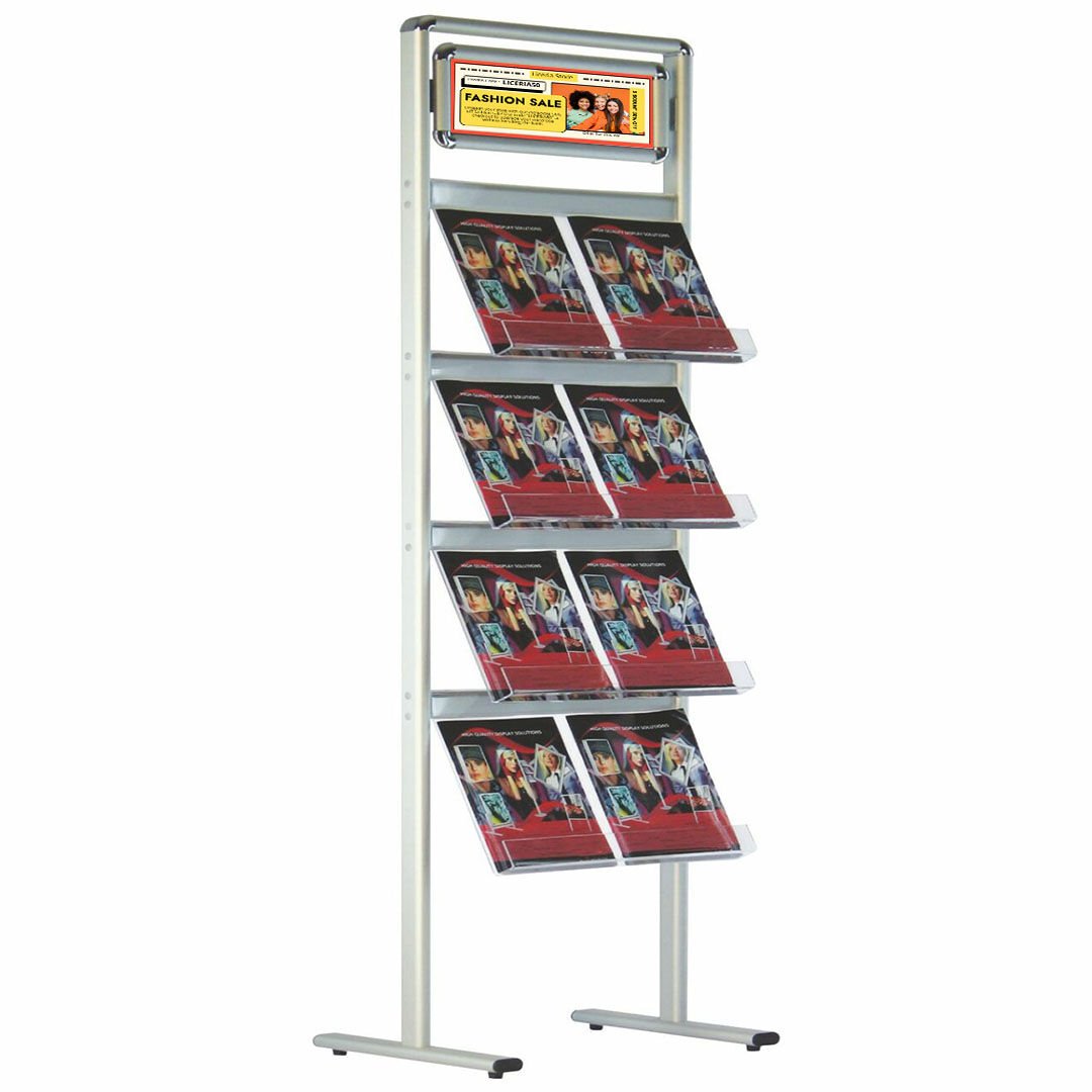 Alınlıklı Alüminyum T Ayaklı Broşürlük&Broşür Standı