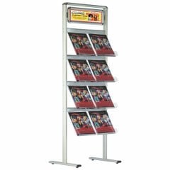 Alınlıklı Alüminyum T Ayaklı Broşürlük&Broşür Standı