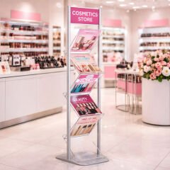 Çift Ayaklı Alınlıklı Zigzag Broşürlük&Broşür Standı