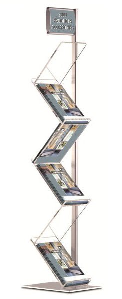 Tek Ayaklı Alınlıklı Zigzag Broşürlük&Broşür Standı