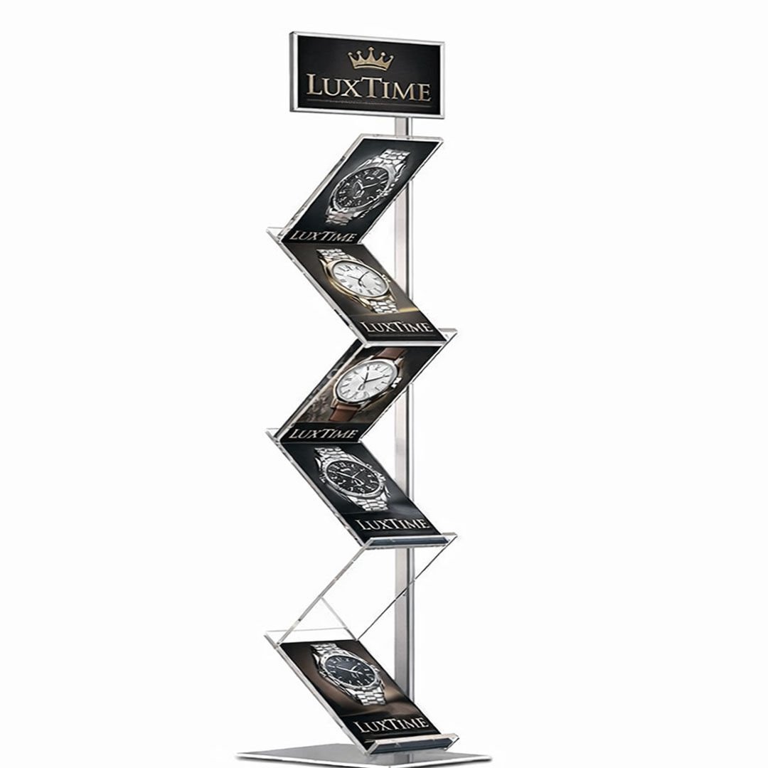 Tek Ayaklı Zigzag Broşürlük&Broşür Standı