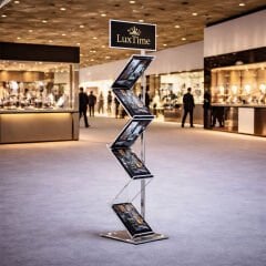 Tek Ayaklı Zigzag Broşürlük&Broşür Standı