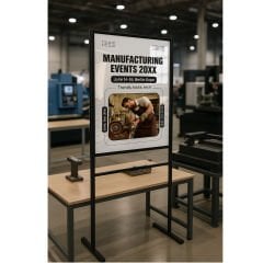 Siyah Alüminyum Ayaklı Poster ve Reklam Panosu – Açılır Kapak (İnfo Pano)