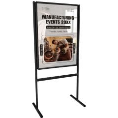Siyah Alüminyum Ayaklı Poster ve Reklam Panosu – Açılır Kapak (İnfo Pano)