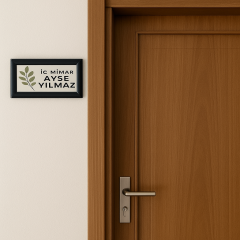 25mm Gönye Siyah Alüminyum Kapı İsimliği