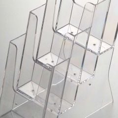 Masaüstü 3 Katlı Şeffaf Broşürlük - Akrilik Broşür Standı