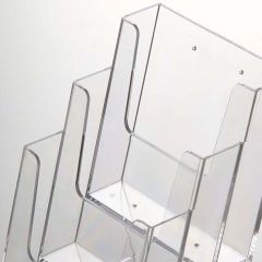 Masaüstü 3 Katlı Şeffaf Broşürlük - Masaüstü 3 Katlı Akrilik Broşürlük Standı