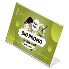 L Tipi Tek Taraflı Yatay Föylük - Masaüstü Pleksi Menü ve Fiyatlık