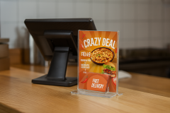 T Tipi Çift Taraflı Yatay Föylük - Masaüstü Pleksi Menü ve Fiyatlık