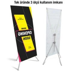 X Banner Reklam Standı Boyutu Ayarlanabilir Alüminyum Fuar Standı