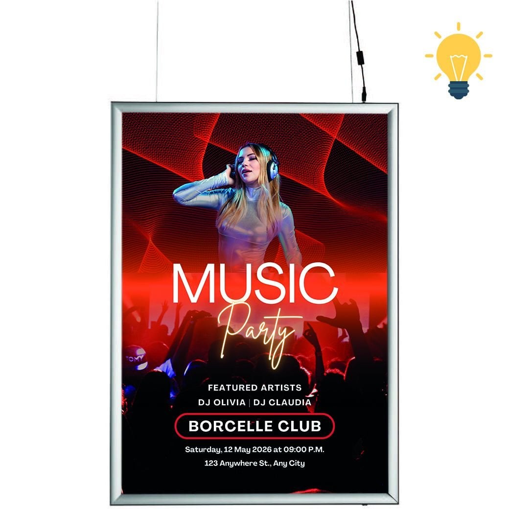 25 mm Ledbox Gönye Alüminyum Çerçeve Led Işıklı Çift Taraflı