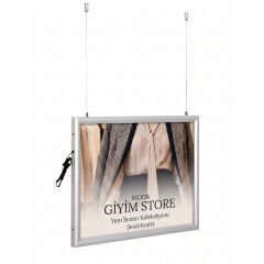 25 mm Ledbox Gönye Alüminyum Çerçeve Led Işıklı Çift Taraflı