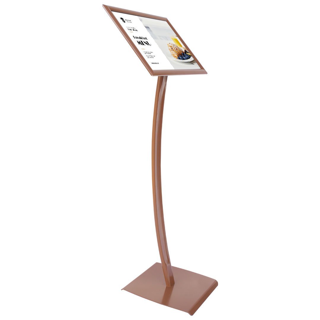 Ojigi (Eğimli) Tek Ayaklı Reklam ve Menü Panosu Kahverengi