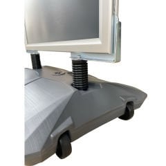 Gri Renk Helezon Su Tanklı Reklam ve Kaldırım Panosu Kapı Önü Yaylı Pano