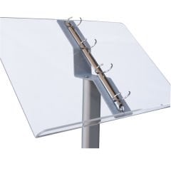 2xA4 Gri Renk Folder Tek Ayaklı Menü ve Bilgi Panosu Dosya Mekanizmalı Eloksal Gri