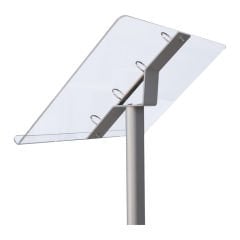 2xA4 Gri Renk Folder Tek Ayaklı Menü ve Bilgi Panosu Dosya Mekanizmalı Eloksal Gri