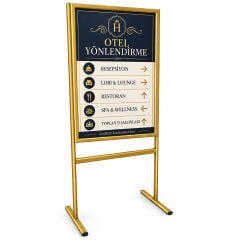 Gold Alüminyum Ayaklı Poster ve Reklam Panosu – Açılır Kapak (İnfo Pano)