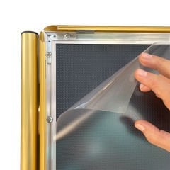 Gold Alüminyum Ayaklı Poster ve Reklam Panosu – Açılır Kapak (İnfo Pano)