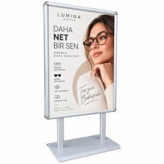 Sac MAKİ Eloksal Gri Çift Taraflı Reklam&Poster Panosu