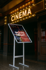 Eloksal Gri Çift T Ayaklı Menü ve Reklam Panosu (Dikey)