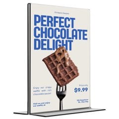 T Tipi Çift Taraflı Dikey Föylük - Masaüstü Pleksi Menü ve Fiyatlık