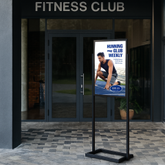 Eko Çift Katlı info Sürgülü Poster ve Afiş Panosu - Siyah Sürgülü Reklam Panosu