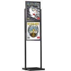 Eko Çift Katlı info Sürgülü Poster ve Afiş Panosu - Siyah Sürgülü Reklam Panosu