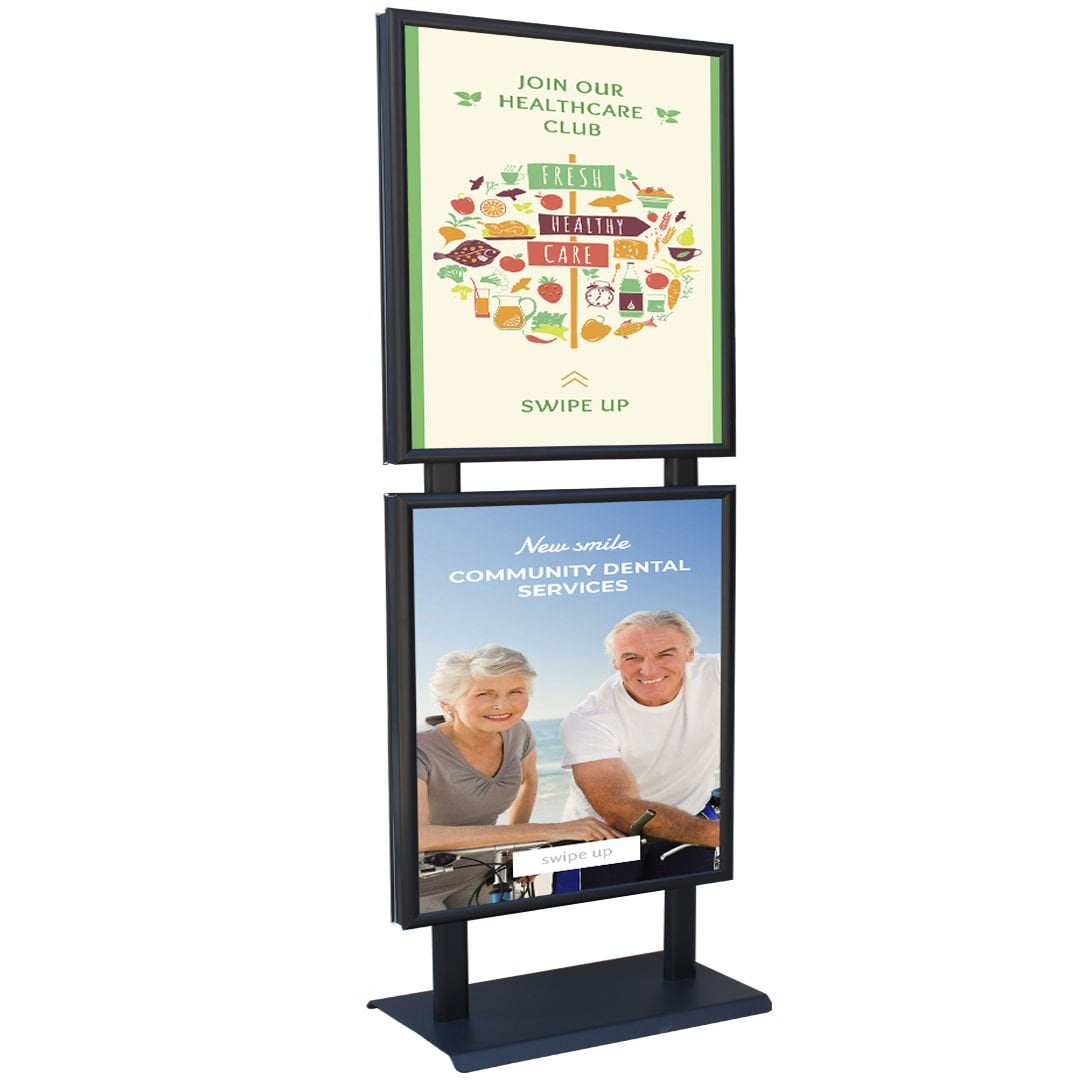 TwinBoard Siyah 50x70 Çift Taraflı Reklam & Poster Panosu - Ayaklı Afiş Panosu