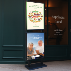 TwinBoard Siyah 50x70 Çift Taraflı Reklam & Poster Panosu - Ayaklı Afiş Panosu