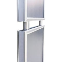 TwinBoard Eloksal Gri 50x70 Çift Taraflı Reklam & Poster Panosu - Ayaklı Afiş Panosu