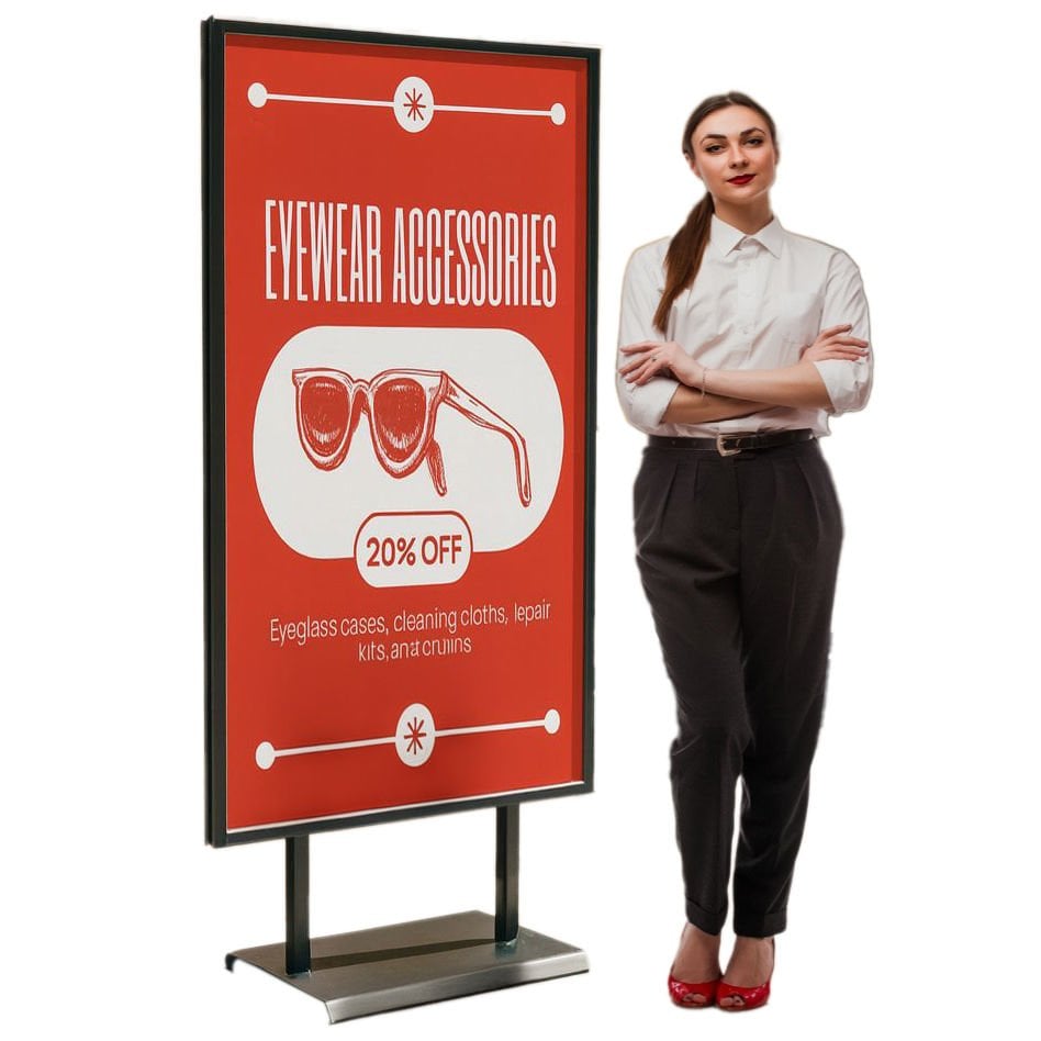 Huge XL Çift Taraflı Reklam & Poster Panosu 70x140 cm  - Ayaklı Reklam Panosu