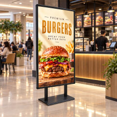 Siyah Huge XL Çift Taraflı Reklam & Poster Panosu 70x140 cm  - Ayaklı Reklam Panosu
