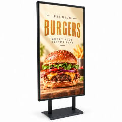 Siyah Huge XL Çift Taraflı Reklam & Poster Panosu 70x140 cm  - Ayaklı Reklam Panosu