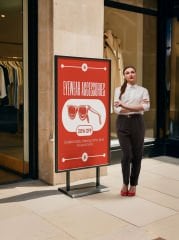 Huge XL Çift Taraflı Reklam & Poster Panosu 70x140 cm  - Ayaklı Reklam Panosu