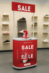 Taşınabilir Oval Plastik Tanıtım Standı – Fuarlık Promosyon Stand