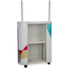 Taşınabilir Oval Plastik Tanıtım Standı – Fuarlık Promosyon Stand