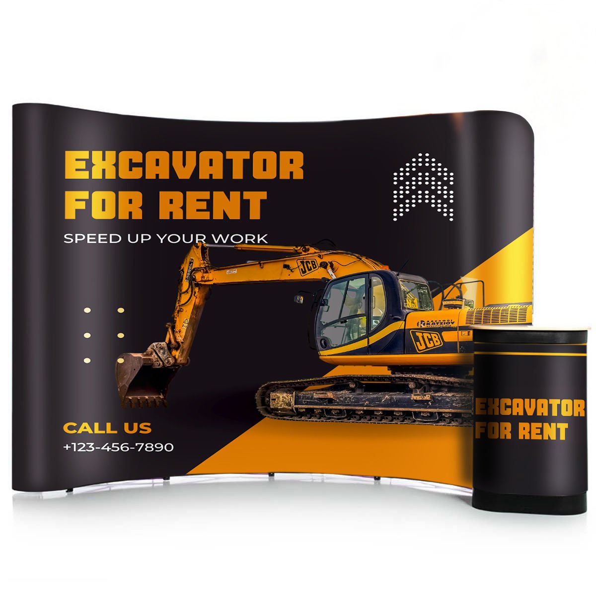 Pop-Up Örümcek Stand 3x4 Panel Oval – Taşınabilir Fuar ve Tanıtım Standı