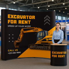 Pop-Up Örümcek Stand 3x4 Panel Oval – Taşınabilir Fuar ve Tanıtım Standı