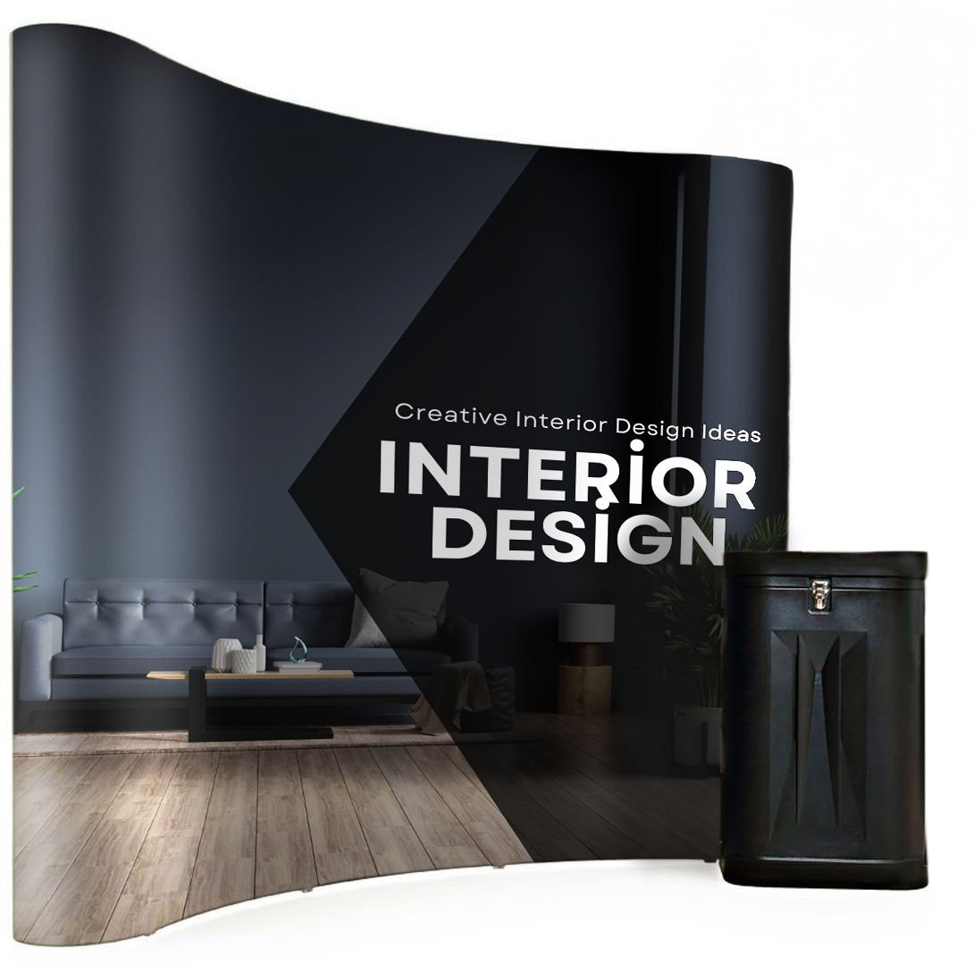 Pop-Up Örümcek Stand 3x3 Panel Oval – Taşınabilir Fuar ve Tanıtım Standı