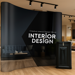 Pop-Up Örümcek Stand 3x3 Panel Oval – Taşınabilir Fuar ve Tanıtım Standı